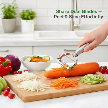 DualEdge™ | 2-in-1 Stainless Steel Peeler & Julienne Slicer