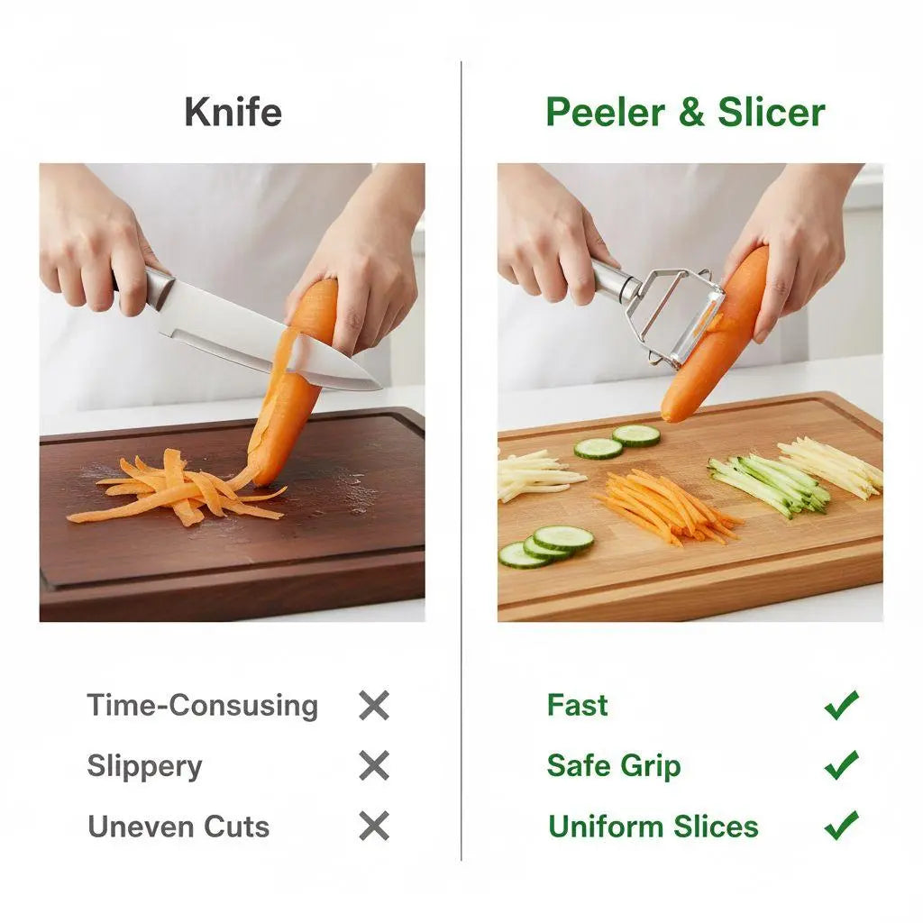 DualEdge™ | 2-in-1 Stainless Steel Peeler & Julienne Slicer