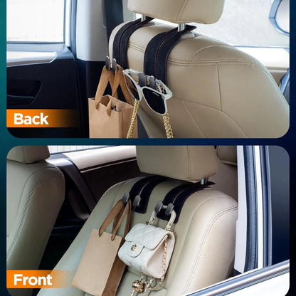 CarHook™ – Universal Heavy-Duty Leather Car Seat Storage Hooks (Pack of 2)